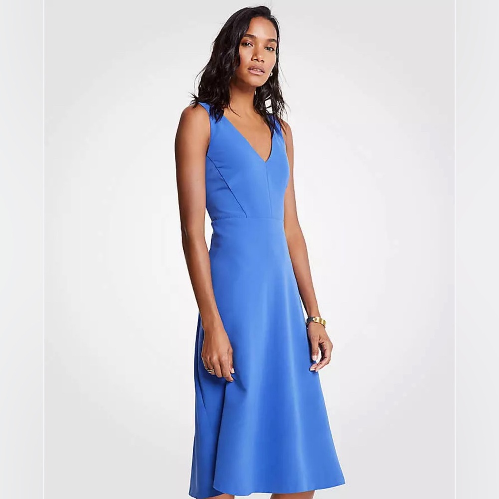 NWT Ann Taylor midi cornflower blue Sleeveless Dress Sz 10
